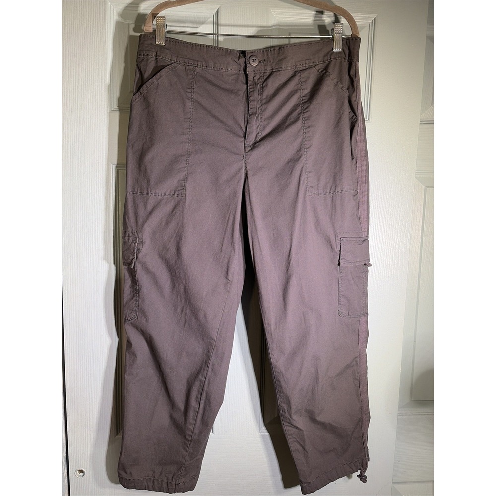 Sanctuary Women's Gray Solid Flat Front Cargo Cropped Pants. Size XXL.